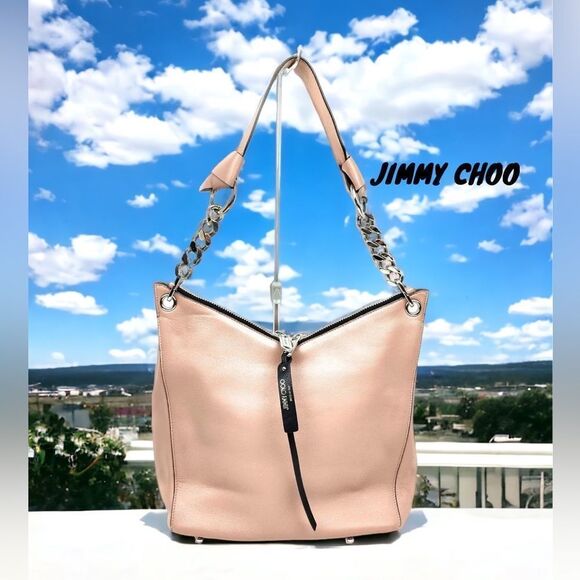 JIMMY CHOO RAVEN HOBO LUXURY LEATHER SHOULDER SATCHEL TOTE HANDBAG - Picture 2 of 14